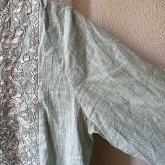 LSA Light Sage Linen Shirt Top - Picture 6 of 13
